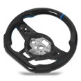 thumbnail image 1 of Carbon Fiber Look Hydro Dip Perforated Leather Flat Bottom Steering Wheel for GTD R GLI, 1 of 7