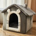 thumbnail image 3 of Casa plegable para perros, cama para perros, suministros para mascotas, invierno, perros pequeños y medianos, suministros cálidos para mascotas, sofá cueva para cachorros, 3 of 5