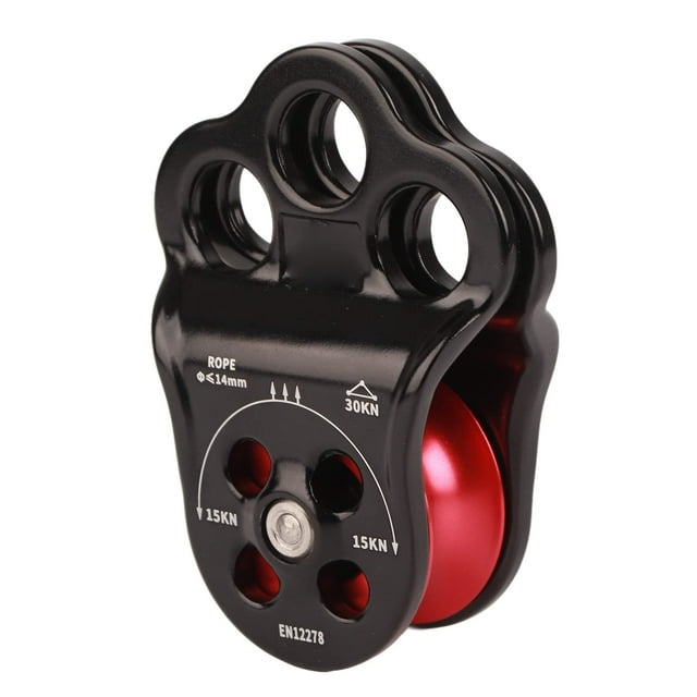 Polea escaladora SPYMINNPOO 30KN con doble rodamiento, 165 g