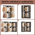 thumbnail image 4 of Homieasy 96"-128" 2-Piece Freestanding Closet System, Corner Wardrobe Organizer with Drawers & Shelves for Bedroom/Living Room,Gray Oak, 4 of 6