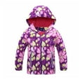 thumbnail image 2 of KYAIGUO Kids Toddler Waterproof Jackets Top for Girls Windbreaker Rain Coats 3-12Y Baby Autumn Winter Hoodie Coats Warm Lightweight Windproof Outdoor Raincoat Kids Outwear, 2 of 8