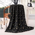 thumbnail image 2 of Black Gold Star Pattern Blanket,Comfortable Soft Flannel Throw Blanket,All Season,Warm Lightweight Blankets for Sofa Bed Couch Living Room Chair,40"x50", 2 of 4