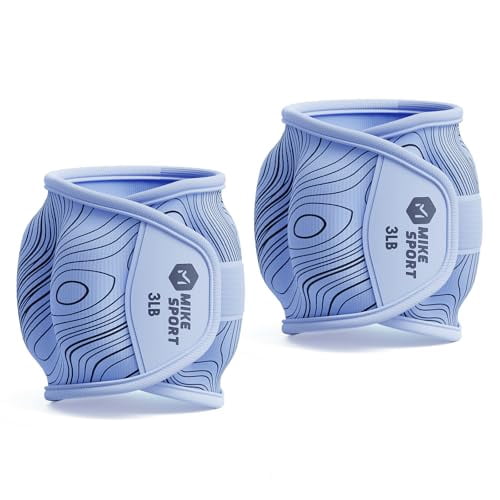 M MIKE SPORT Ankle Weights,Wrist Weights Leg & Hand Weights for Women Men Kids With Ankle Straps Weights Set for Gym Exercises,Fitness,Workout,Walking,Jogging,Yoga, Dance, Pilates, Aerobics - 3LB*2
