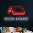 thumbnail image 4 of Handmadetneonsign Book House Neon Sign, Book Store Wall Art Decor, Book Lover Bookworm Wall Decor, 4 of 5