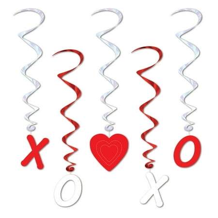 Club Pack of 30 Red and White XOXO Whirl Valentines Day Decorations 40