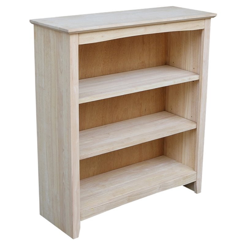Cherry Finish 3 Shelf Bookcase Wooden Bookshelf Adjustable Shelves Storage Home 