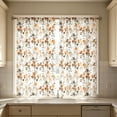 thumbnail image 4 of 2 Panel Fall Kitchen Curtains, Vintage Autumnal Theme Farmhouse Vibe Wild Flowers Curtains, Window Drapes Set for Kitchen Cafe Decor - 27.5X59'', 4 of 7