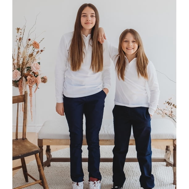 Unizone Uniforms Girls Adjustable Waist School Pants (5-6) Navy