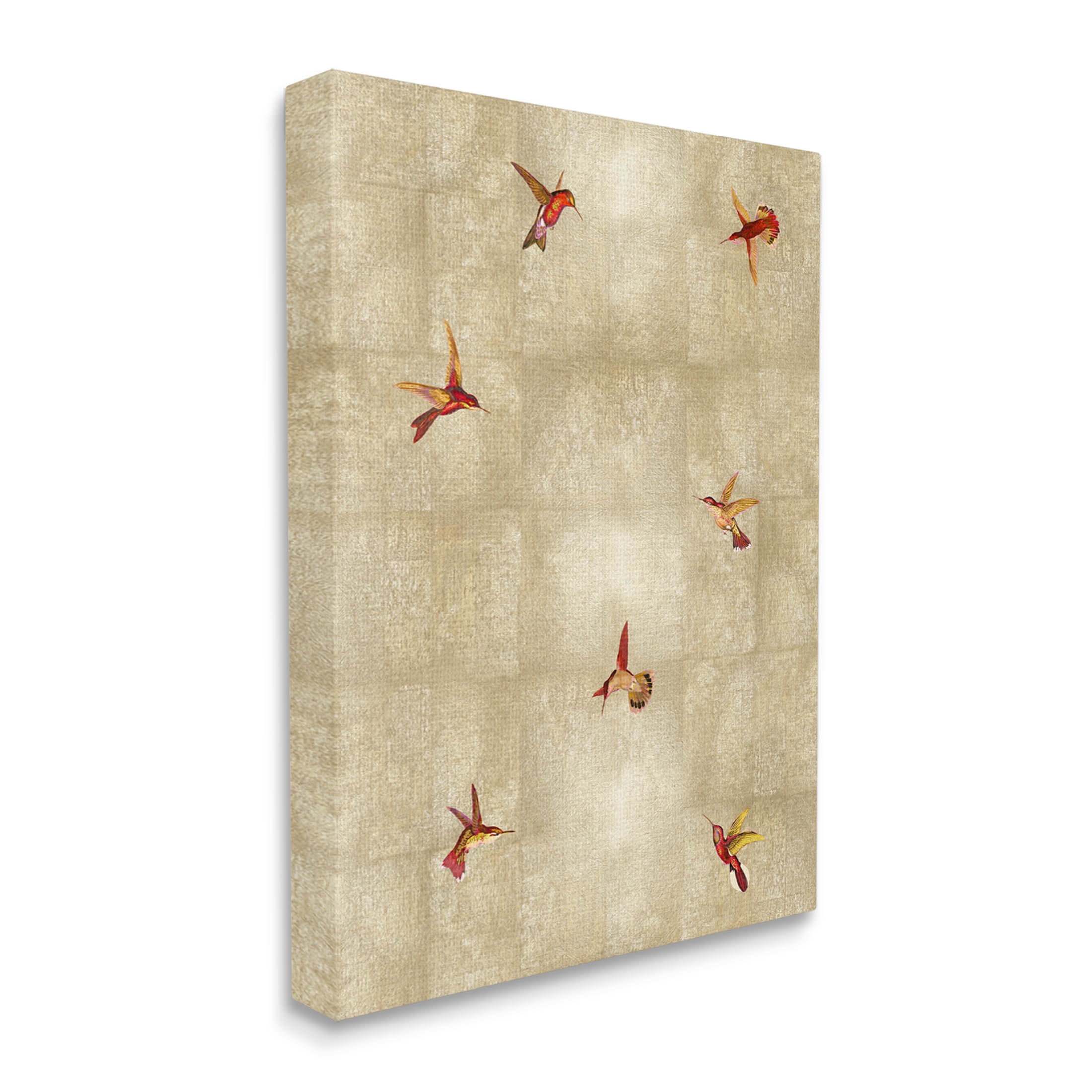 Red Hummingbirds Flying Pattern Animals & Insects Graphic Art Gallery Wrapped Canvas Print Wall Art