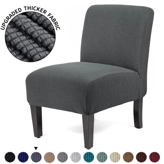 AIGIA Armless Accent Chair Covers Stretch Armless Velvet Chair Slipcover Armless Chair Covers for Living Room