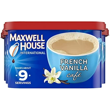 Maxwell House International French Vanilla Café-Style Instant Coffee Beverage Mix (4 ct Pack, 8.4 oz Canisters)
