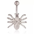 thumbnail image 3 of K-KED 316L Stainless Steel Navel Ring Spider Navel Ring Navel Nail Button Jewelry-white, 3 of 6