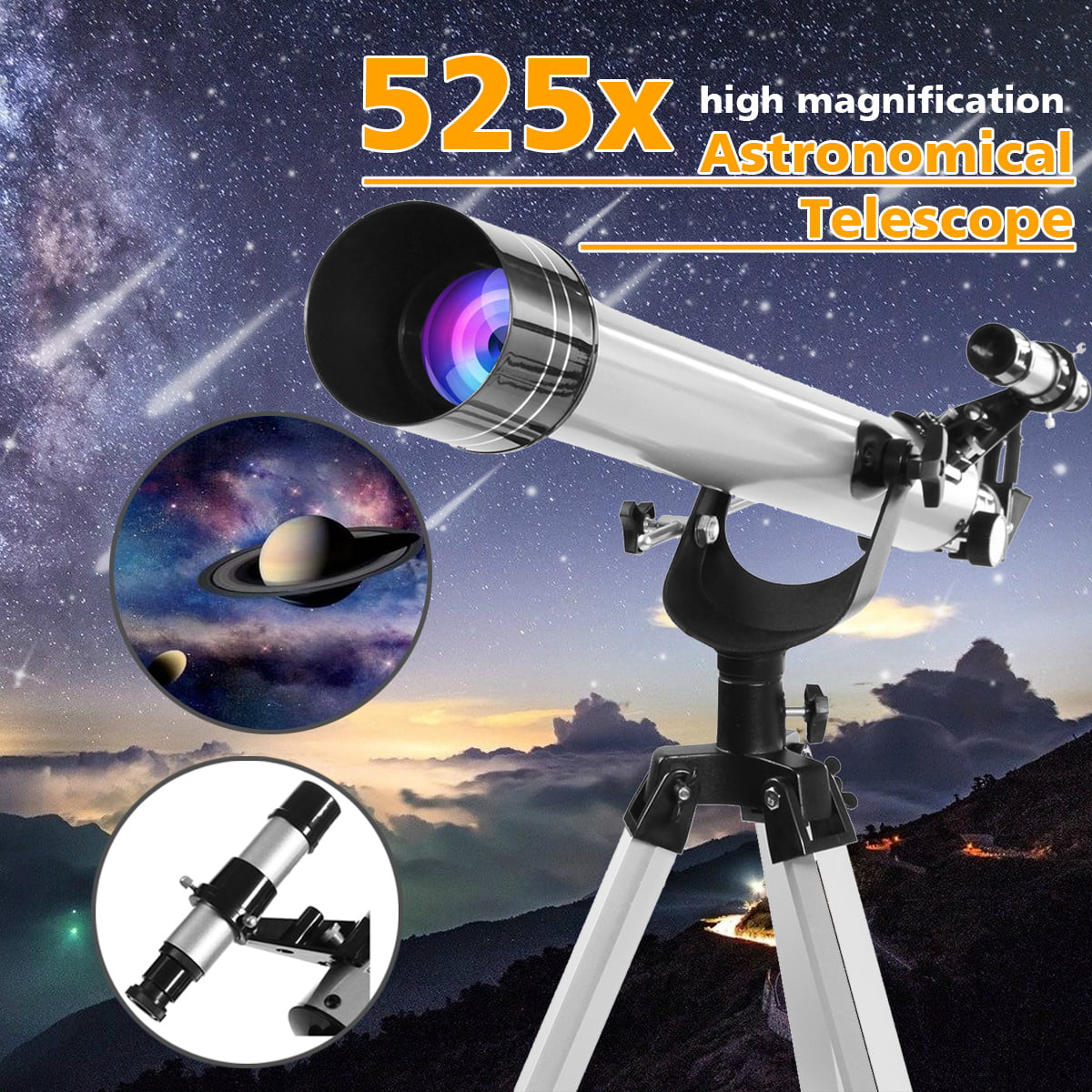 Hvlystory 700/60mm 525X Professional Refractive Astronomical Telescope Tripod Eyepiece 