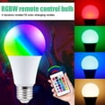 thumbnail image 1 of Bombillas LED de colores cambiantes, luces LED RGB regulables con control remoto, 1 of 8