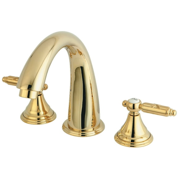 Kingston Brass KS5362GL Georgian Two-Handle Deck Mount Roman Tub Faucet, Polished Brass