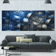 thumbnail image 4 of Designart 'Crystal Cell Dark Blue Steel Texture ' Abstract Wall Art Canvas, 4 of 5