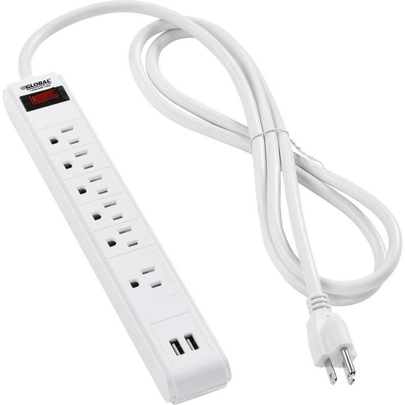 Global Industrial Surge Protected Power Strip W/USB Ports 5 1 Outlets 15A900 Jou