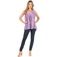 thumbnail image 5 of Sakkas Alyse Crinkle Tie Dye Tank with Sequins and Embroidery - Purple - One Size, 5 of 5