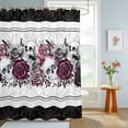 thumbnail image 4 of Halloween Shower Curtains for Bathroom, Black Horror Skull Roses Spi-der Web Vintage Waterproof Fabric Shower Curtain, Decorative Bathroom Curtain for Bathtub, 36"x72" , No Hooks Included, 4 of 9