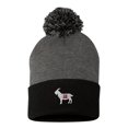 thumbnail image 1 of Adult Goat #12 Embroidered Knit Beanie Pom Cap, 1 of 1