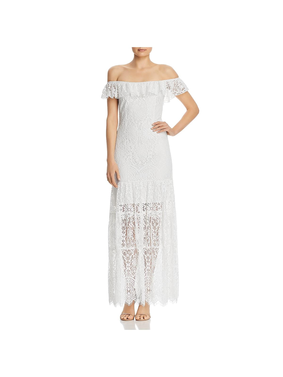 off the shoulder lace maxi dress