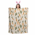 thumbnail image 2 of Throw Blanket Fleece Throw Blanket 50x80in, Happy Easter Seamless Carrot Soft Lightweight Bed Blankets Watercolor Leaves on Linen Fuzzy Couch Blankets for All Season, 2 of 9