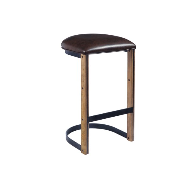 HomeFare Bar Stool with Metal Base and HalfRound Upholstered Seat