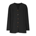 thumbnail image 4 of ITSAME Womens Plus Size Cardigan, V Neck Buttons Stretchy Loose Long Sleeve Fashion Elegant Outwear Black 3XL, 4 of 7