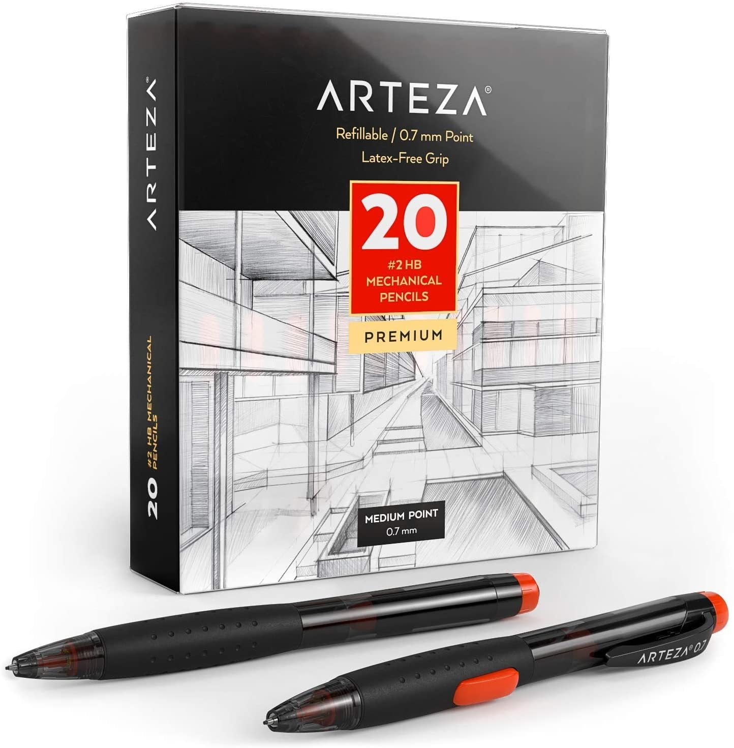 Arteza Box of 2 HB Mechanical Pencils, Number 2 Bulk Pencil School