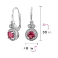 thumbnail image 4 of Bling Jewelry Womens Art Deco Halo Circle Circlet Solitaire Pink Topaz Drop Earrings Sterling Silver, 4 of 6