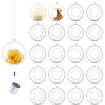 Sziqiqi Hanging Tea Light Holder Acrylic Globes Set of 20 Bulb 3.15'' Ornaments Fillable for Party Wedding Centerpiece Christmas Home Decorations DIY