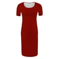 thumbnail image 6 of gakvbuo Maternity Dress For Photoshoot Womens Short Sleeve Breast-Feeding Maternity Nursing Dress Bodycon Pregnancy Scoop Neck Ruched Midi Fitted Dresses For Women 2132, 6 of 7
