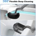 thumbnail image 3 of Toilet Bowl Brush Holder Set: Curved Design with Holder for Deep Cleaning Under Rim - Compact Hidden Scrubber for Small Space - Modern RV Bathroom Accessories - Gray, 3 of 14