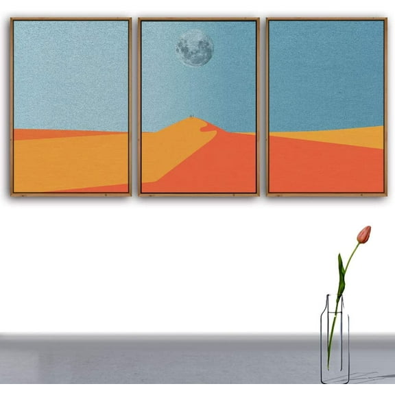 IDEA4WALL 3 Piece Framed Canvas Wall Art for Living Room, Bedroom Nordic Simple Style Canvas Prints for Modern Home Decoration Ready to Hang