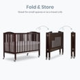 thumbnail image 3 of Dream On Me Full Size 2-in-1 Folding Stationary Side Crib, Locking Wheels, Espresso, 3 of 10