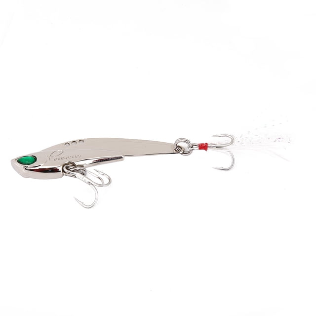 Accesorio de aparejos de anzuelo triple de pesca con cuchara de lentejuelas y cebo duro de Metal para agua salada (Plata-11g)