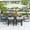 Grey, variant on Harper & Bright Designs Metal Patio Dining Table Set for 6 with Umbrella Hole, Outdoor Dining Furniture with Rectangle Table and 6 Chairs Set with Removable Cushions for Backyard Garden, Grey