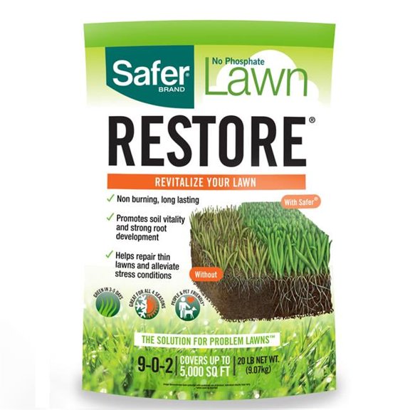 Safer Brand  5000 sq. ft. 20 cu in. 9-0-2 All-Purpose Lawn Fertilizer for All Grasses