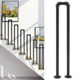 thumbnail image 4 of Retro Matte Black Stair Handrail Safety Non-Slip U-Shaped Support Railing, 4 of 12