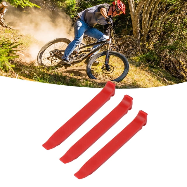 Levier de Pneu de Vélo, Outil Ergonomique en Fibre de Verre pour Réparation Rouge, Noir