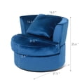 thumbnail image 6 of Single Sofa Chair Mid-Century Modern Accent Chair 360°Rotating Sofa Chair for Living Room Bedroom Navy Blue 00002, 6 of 7