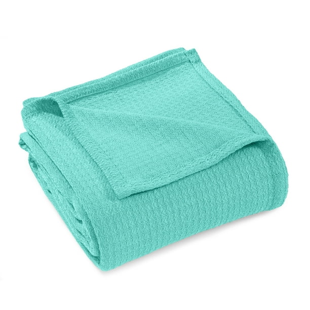 Impressions Solid Woven Cotton Throw Blanket