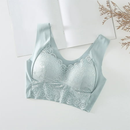 

TOWED22 Women s Bras Women s Sexy Bra Sheer Lace Bra Plunge Unlined Full Coverage See Underwire Bra Grey 3X-Large