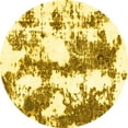thumbnail image 1 of Ahgly Company Indoor Round Abstract Yellow Modern Area Rugs, 3' Round, 1 of 4