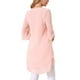 thumbnail image 3 of INSPIRAR CHIC Blusa de Chifón Asimétrica de Cuello Redondo para Mujer con Mangas de 3/4 y Volantes en Color Rosa Talla M, 3 of 6
