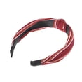 thumbnail image 5 of Unique Bargains 1 Pc Grace Stripe Pattern Wide Cross Knot Headbands for Women Wine Red, 5 of 6