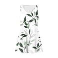 thumbnail image 6 of Drovellove 2026 Casual Beach Vacation Sundress with Pockets for Women V Neck Sleeveless Leaf Floral Print Plus Size Summer Dress , Loose A-Line Solid Color Swim Cover Up, 6 of 7
