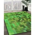 thumbnail image 2 of Ahgly Company Indoor Square Patterned Nebula Green Area Rugs, 4' Square, 2 of 6