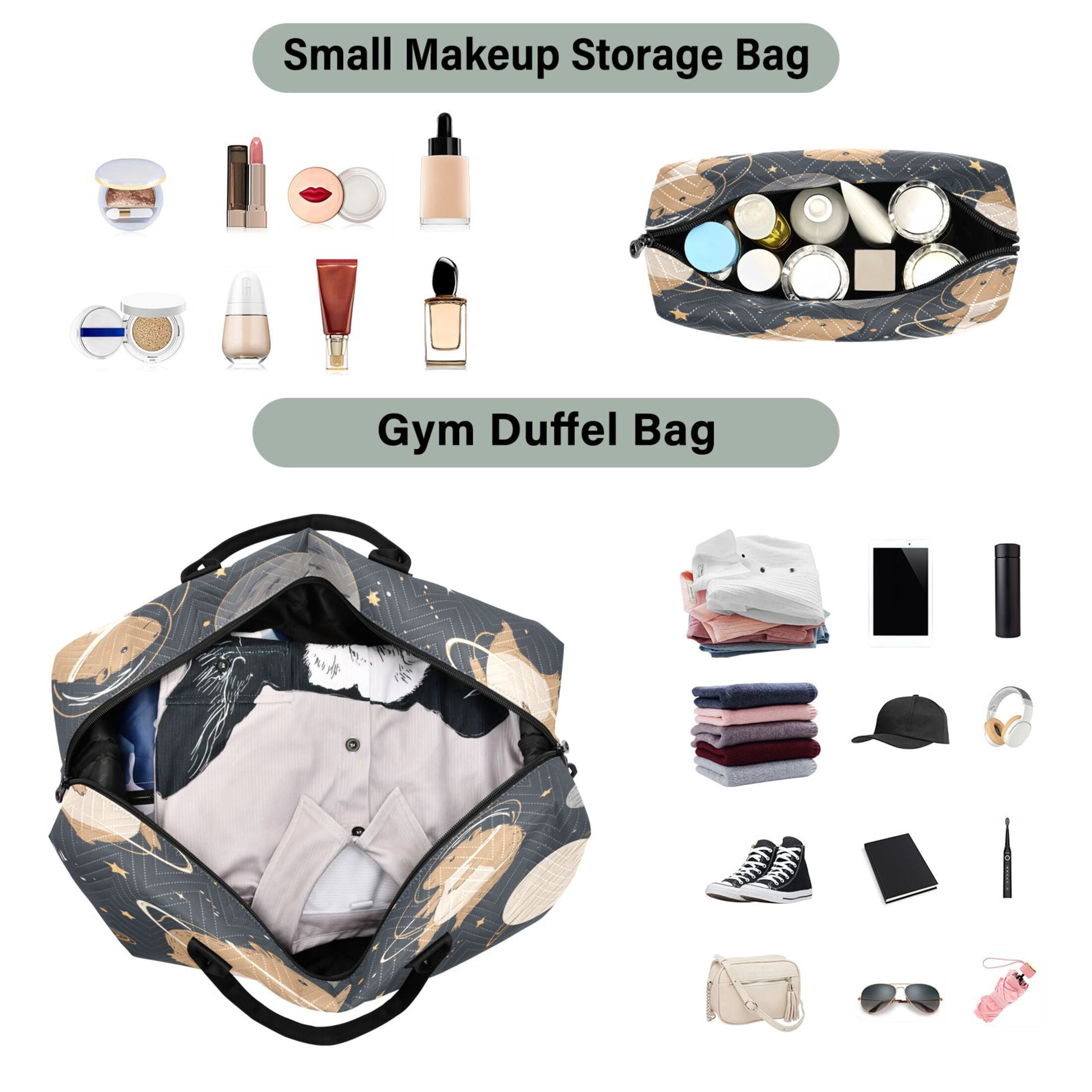 Travel Duffel Luggage Bag Sports Duffle Bag Gym Bag with Zipper Capybara Astronauts