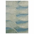 thumbnail image 2 of 5â€™ x 8â€™ Blue Beige Abstract Waves Modern Area Rug, 2 of 5